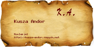 Kusza Andor névjegykártya