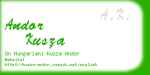 andor kusza business card